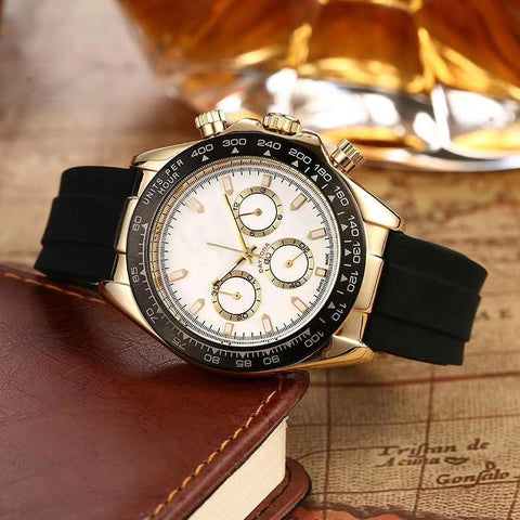 Men&amp;amp;amp;#039;s Rubber Belt Labor Watch 6-Needle Second Running Quartz Watch