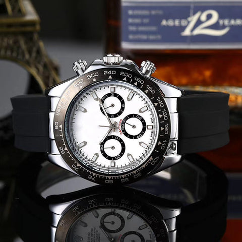 Men&amp;amp;amp;#039;s Rubber Belt Labor Watch 6-Needle Second Running Quartz Watch