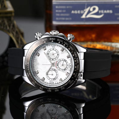 Men&amp;amp;amp;#039;s Rubber Belt Labor Watch 6-Needle Second Running Quartz Watch